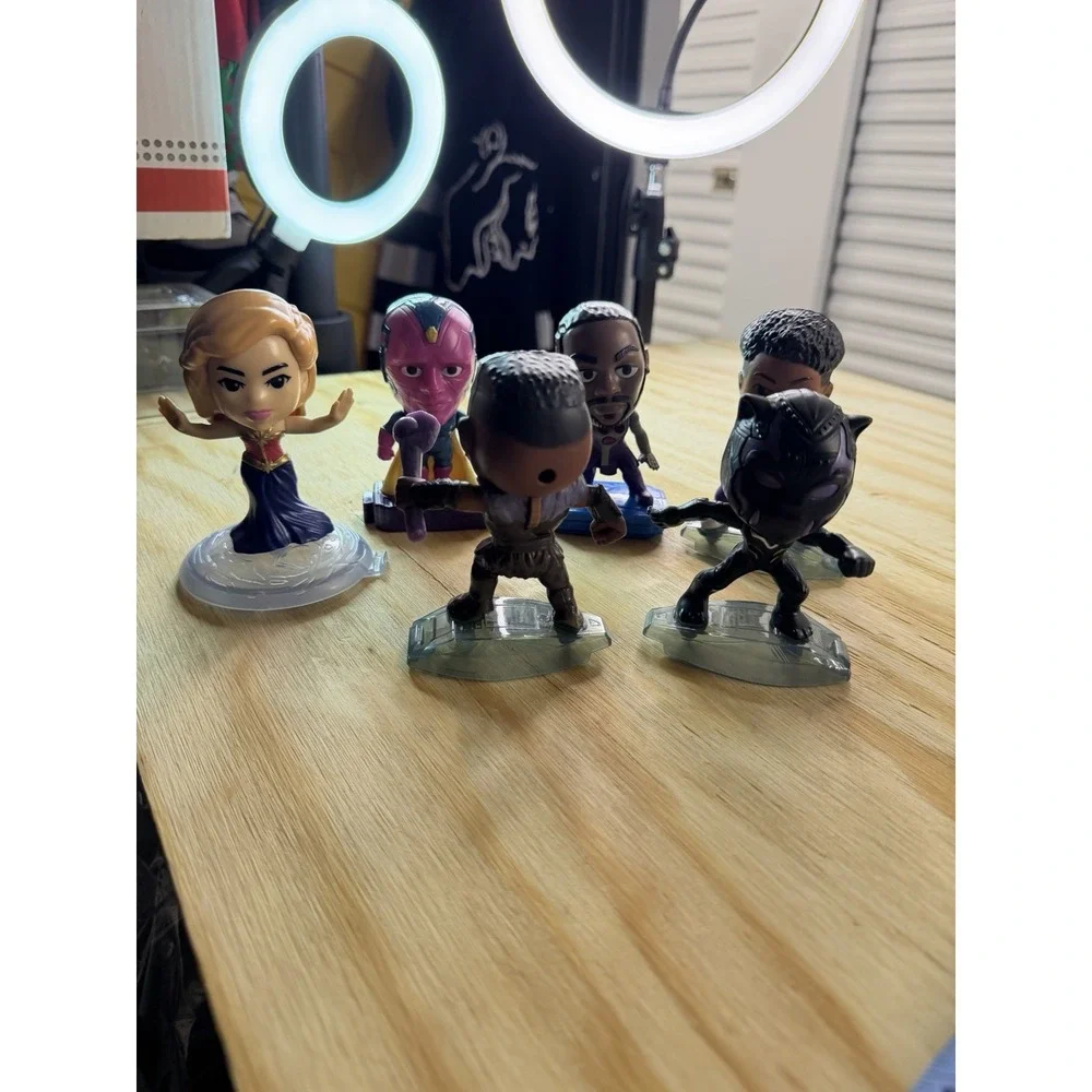 McDonald's Marvel Avengers Mini Figure Lot Black Panther Captain‎ Marvel Vision